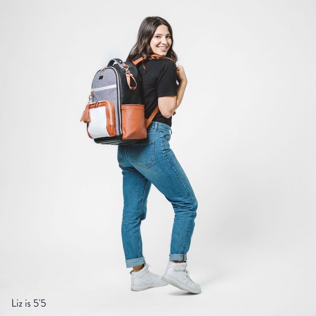 Boss Plus™ Large Diaper Bag Backpack - Coffee & Cream