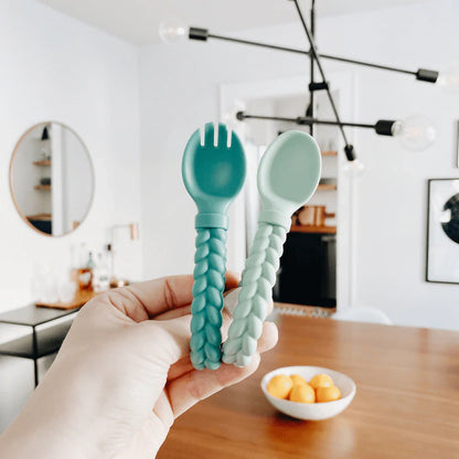 Sweetie Spoons™ - Silicone Baby Fork + Spoon Set